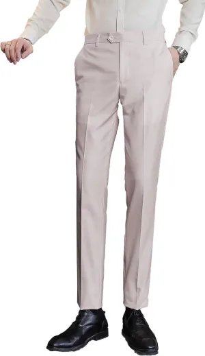 Mens Classic Suit Pants Straight Fit Modern Formal Dress Pants Separate Trousers