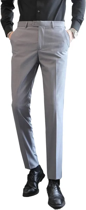Mens Classic Suit Pants Straight Fit Modern Formal Dress Pants Separate Trousers