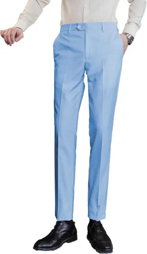 Mens Classic Suit Pants Straight Fit Modern Formal Dress Pants Separate Trousers
