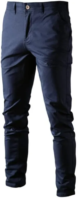 Men's Comfort Slim-fit Stretch Chino Pant Flat Front Solid Casual Pants