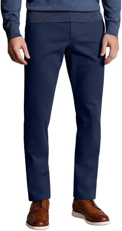 Men's Comfort Slim-fit Stretch Chino Pant Flat Front Solid Casual Pants
