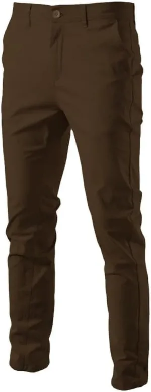 Men's Comfort Slim-fit Stretch Chino Pant Flat Front Solid Casual Pants