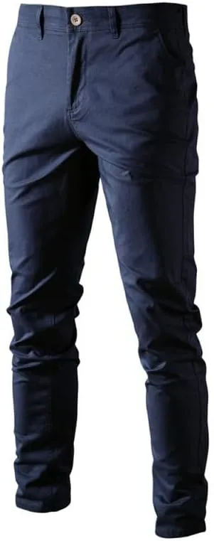 Men's Comfort Slim-fit Stretch Chino Pant Flat Front Solid Casual Pants