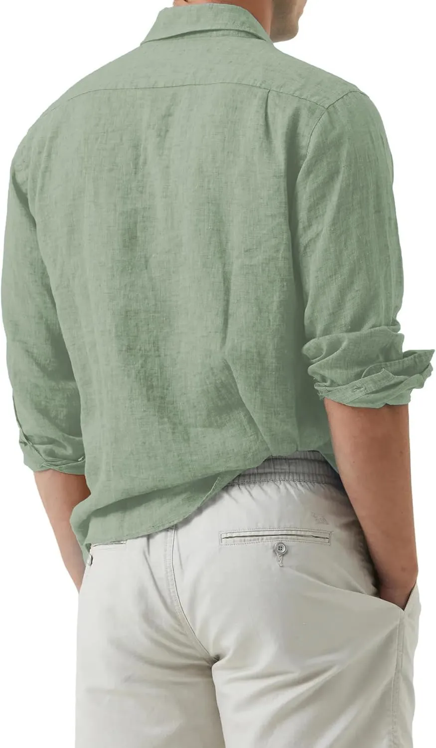 Men's Dress Long Sleeve Button Down Shirt Casual Beach Untuck Wrinkle Free Shirt
