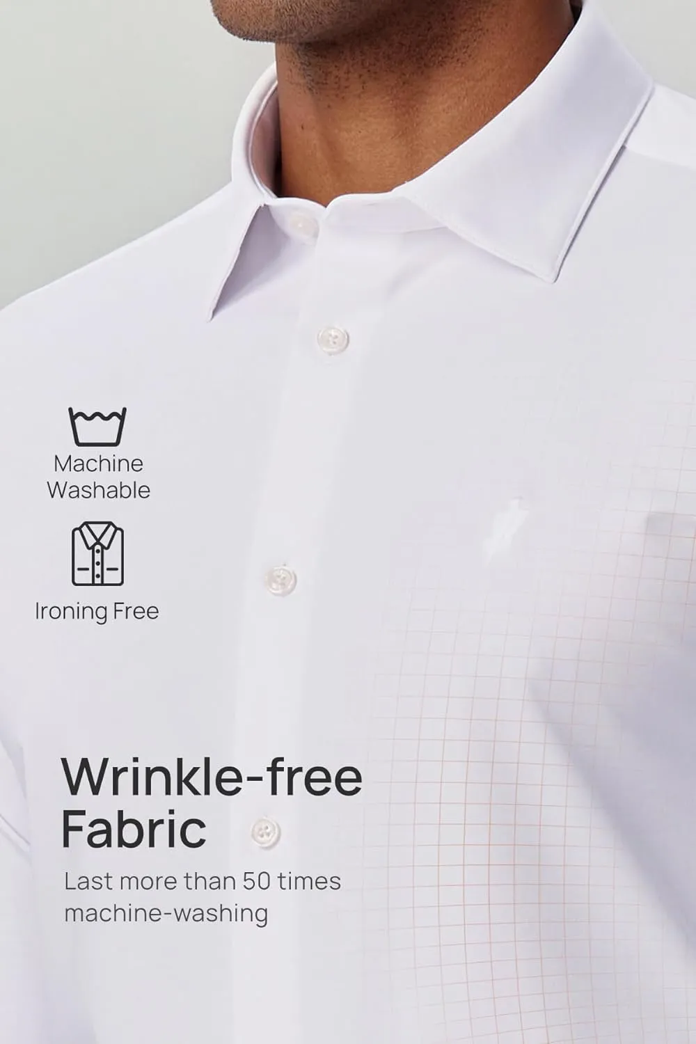 Mens Dress Shirts Warm Stretch Wrinkle Free Non Iron Cashmere Long Sleeve Button Down Shirt