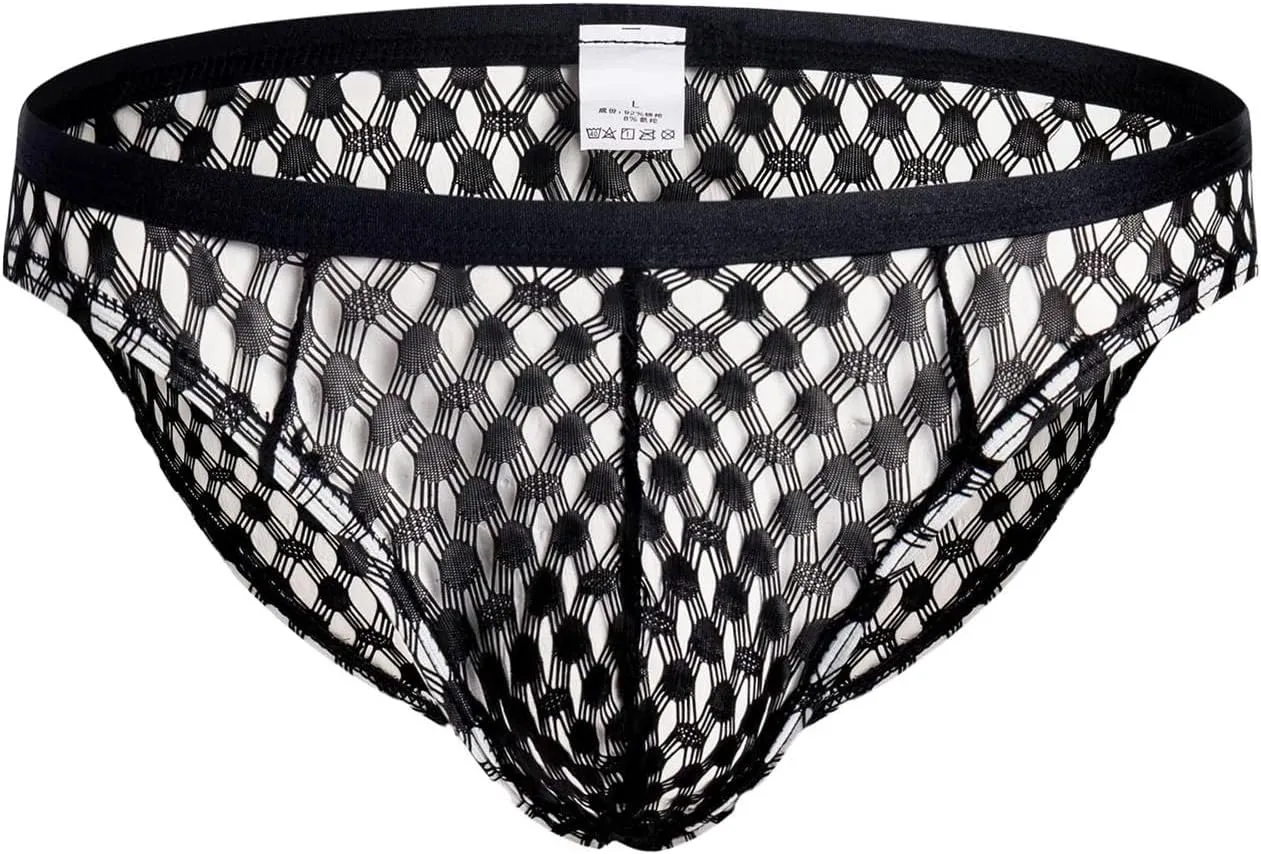 Mens Fashionable Casual Nightclub Mesh Breathable Triangle Underwear Brief Supporter Men