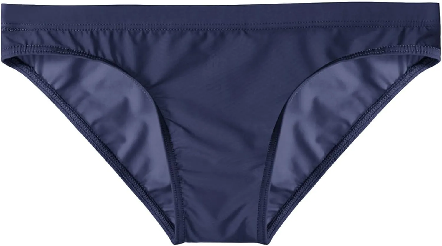 Mens Ice Silk Underwear Sexy Transparent Briefs Low Waist Lingerie Seamless Breathable Panties Summer Sportwear Blue