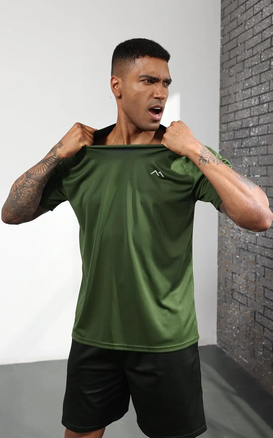 Men's Mesh Athletic Shirts Quick-Dry for Gym Running Training Workout