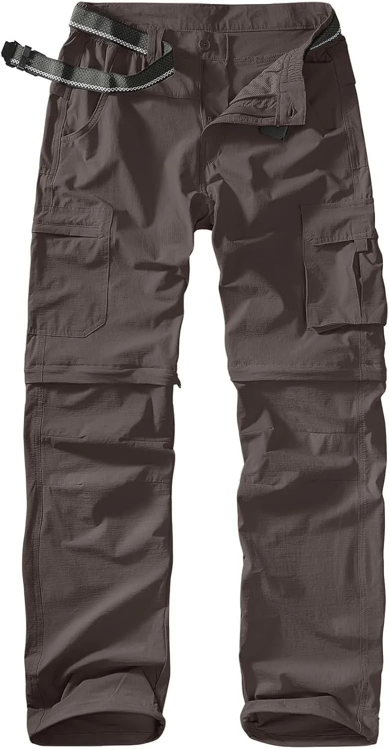 Men's Outdoor Quick Dry Convertible Lightweight Hiking Fishing Zip Off Safari Trousers