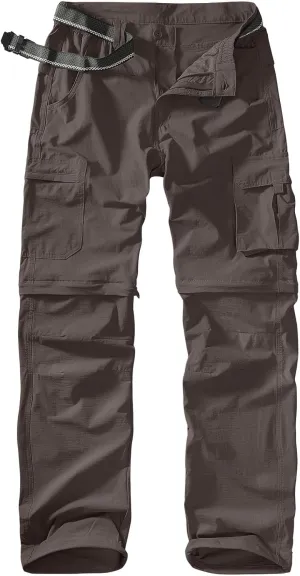 Men's Outdoor Quick Dry Convertible Lightweight Hiking Fishing Zip Off Safari Trousers