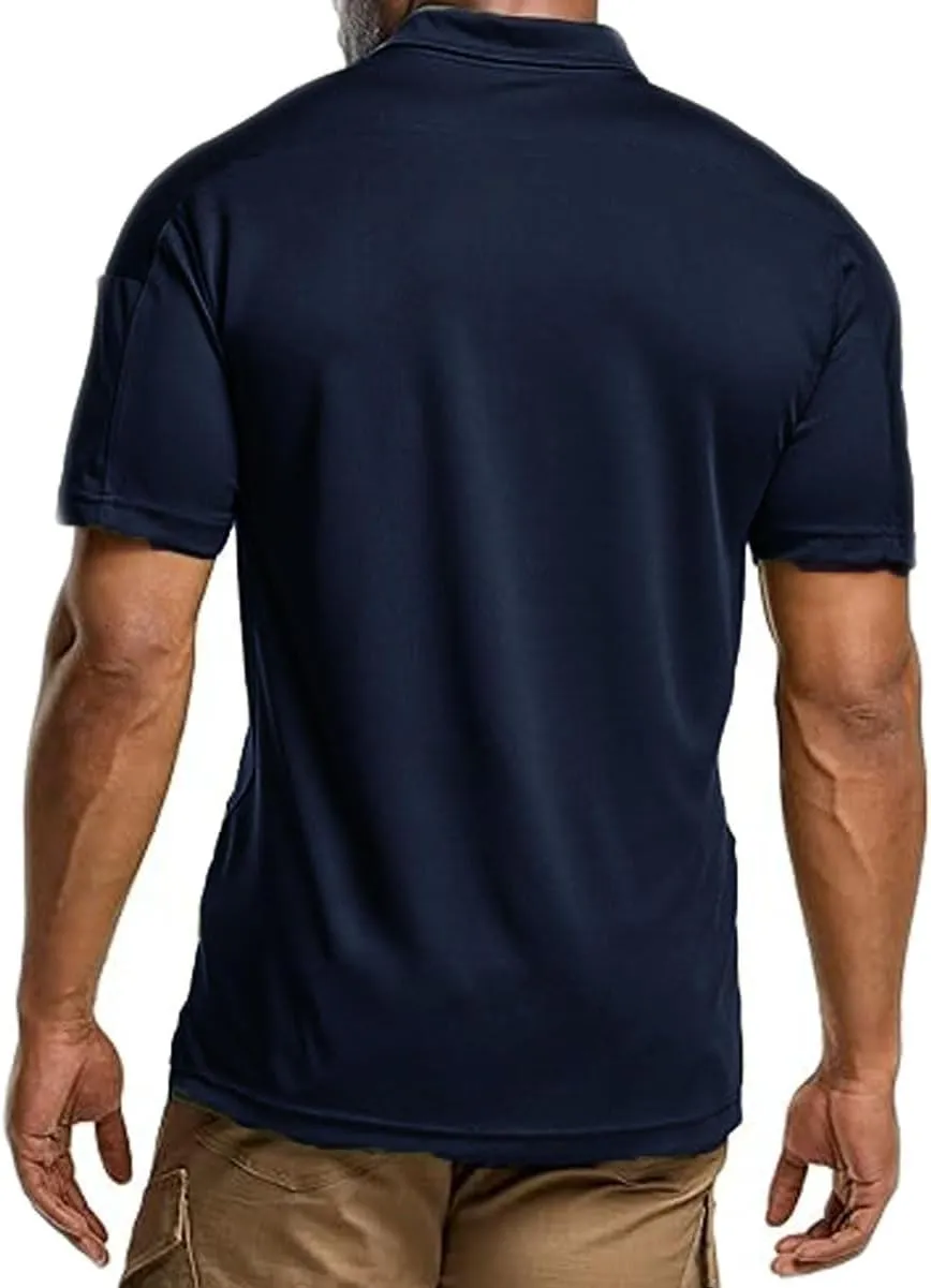 Men's Polo Shirt Quick Dry Performance Short Sleeve Tactical Pique Golf Shirts