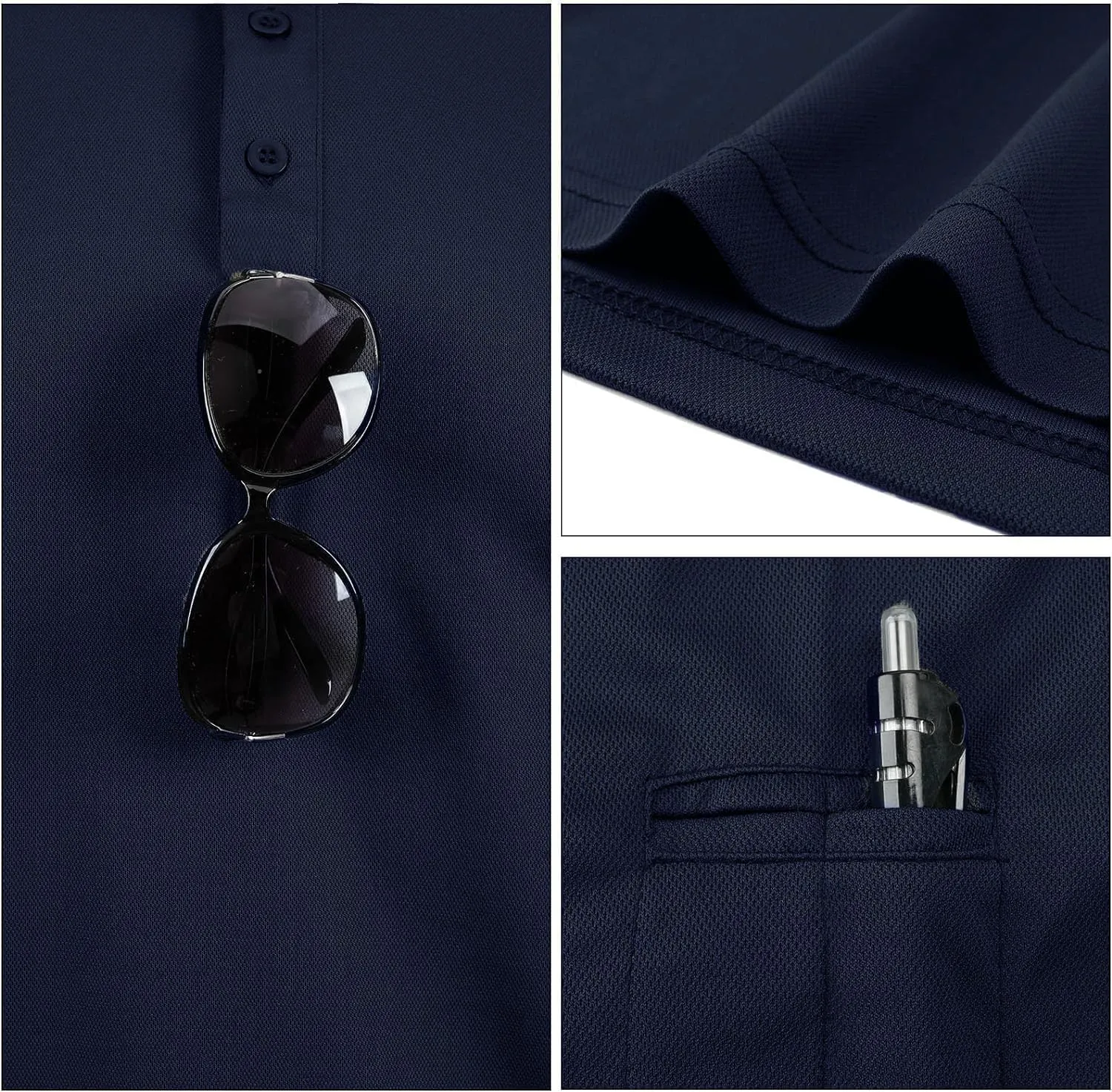 Men's Polo Shirt Quick Dry Performance Short Sleeve Tactical Pique Golf Shirts