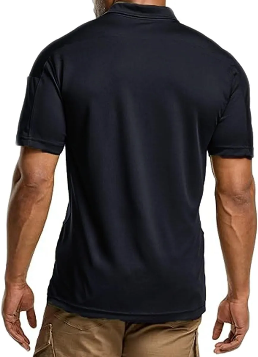 Men's Polo Shirt Quick Dry Performance Short Sleeve Tactical Pique Golf Shirts