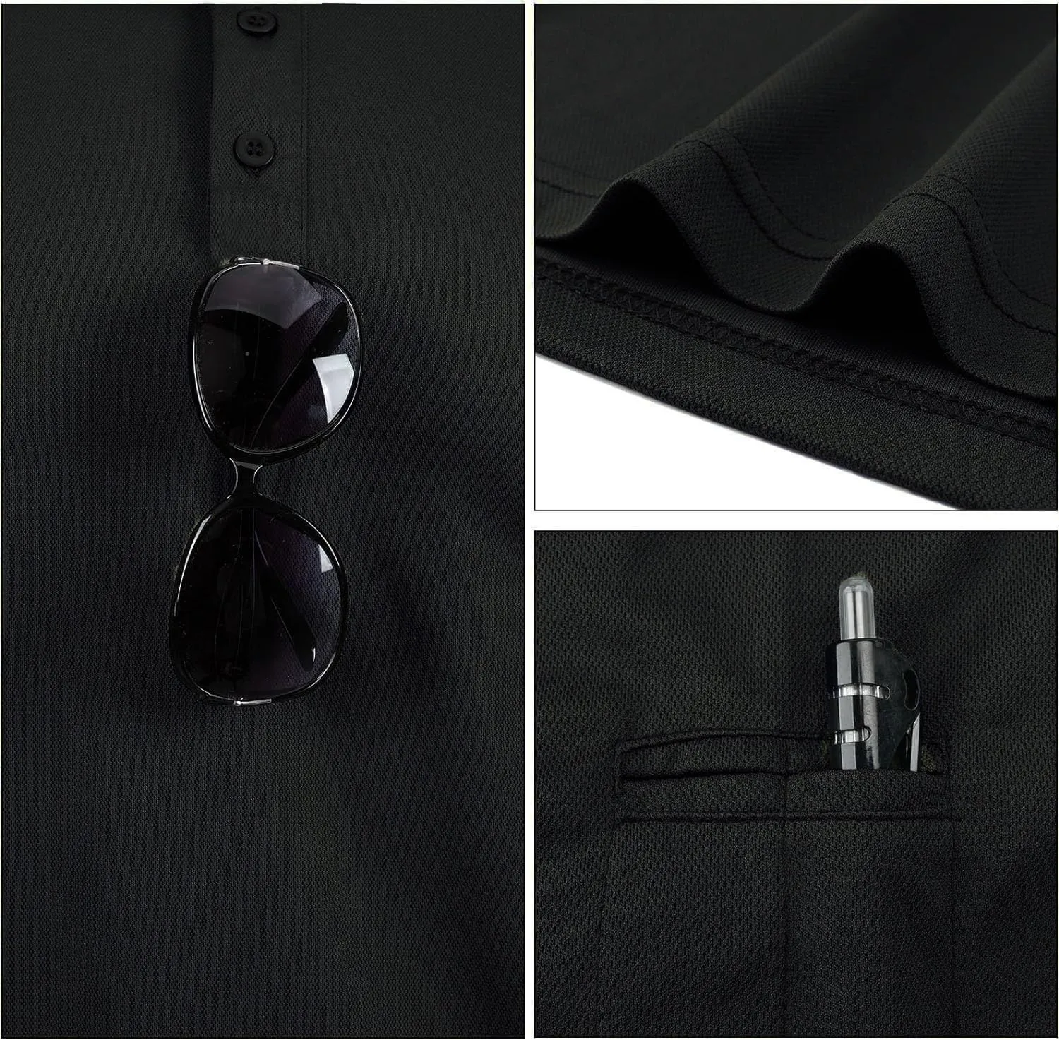 Men's Polo Shirt Quick Dry Performance Short Sleeve Tactical Pique Golf Shirts