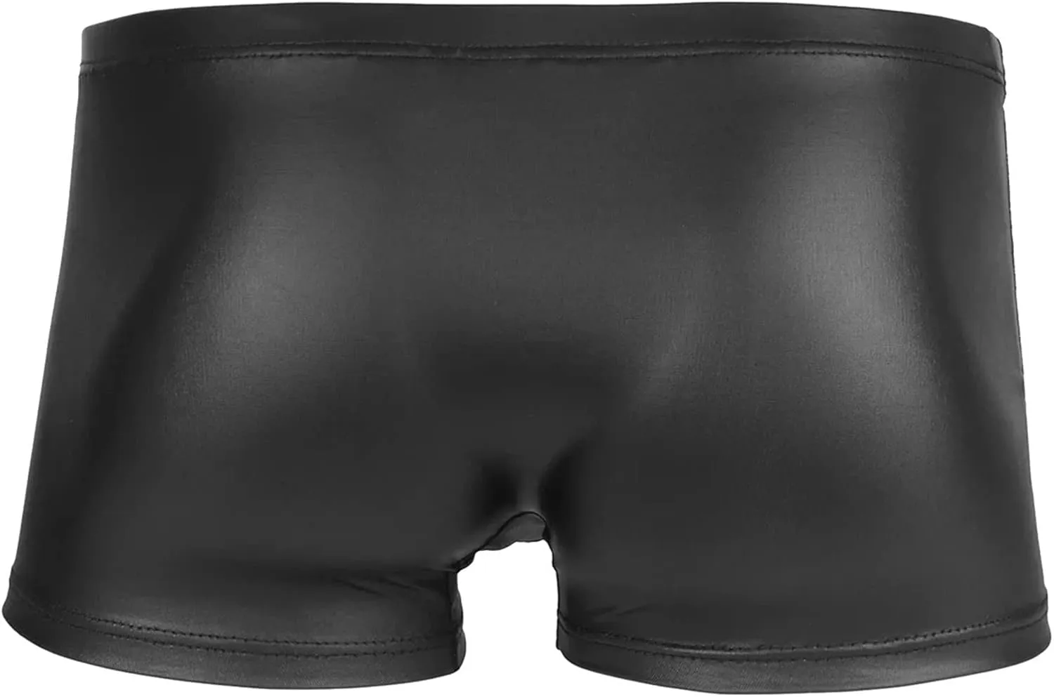 Men's Sexy Patent Leather Boxer Briefs Bulge Pouch Underwear Low Waist Panties Stretch Breathable Swimsuit Boyshorts