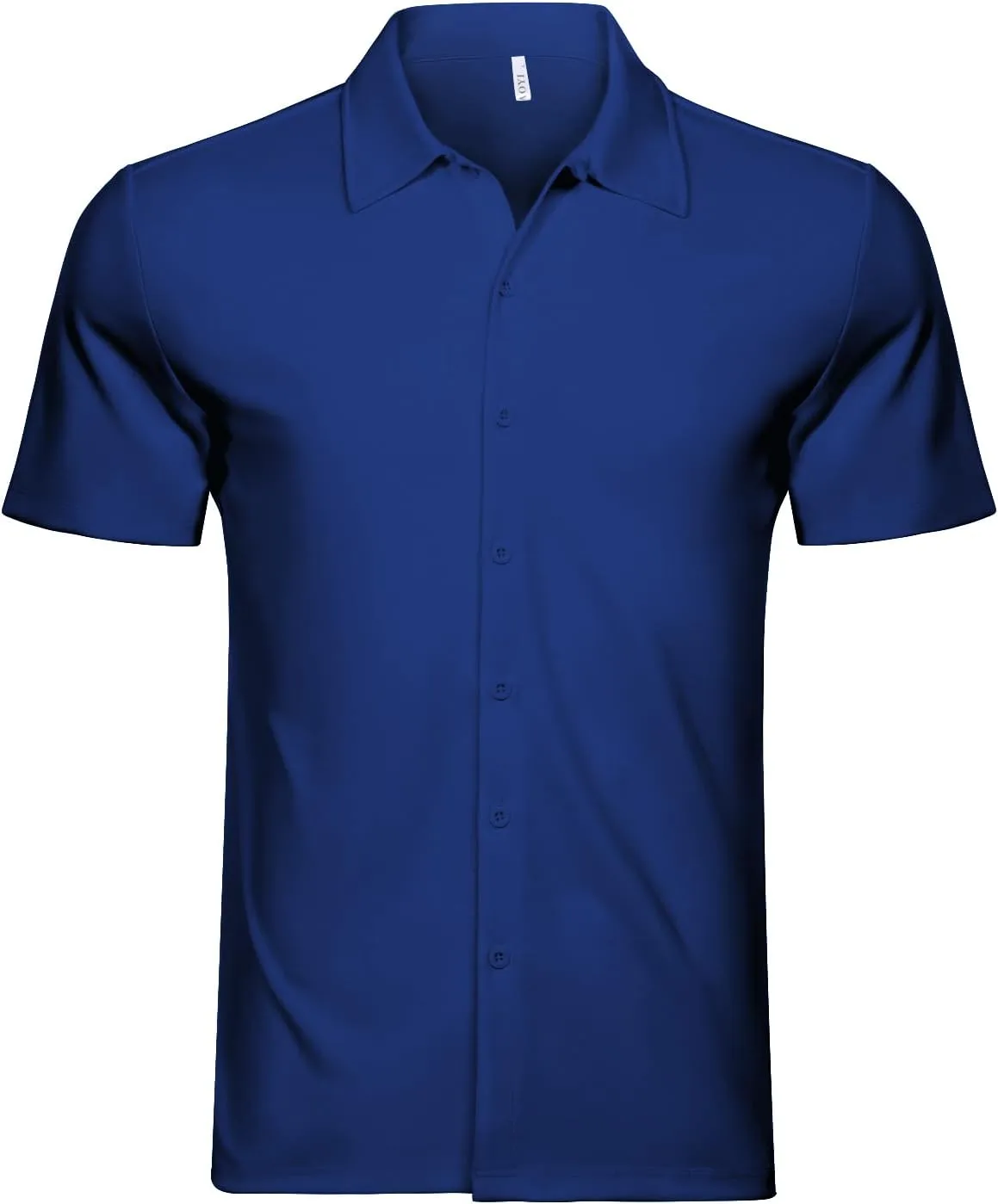 Men's Short Sleeve Dress Shirts Stretch Wrinkle Free Casual Button Down Solid Formal Top