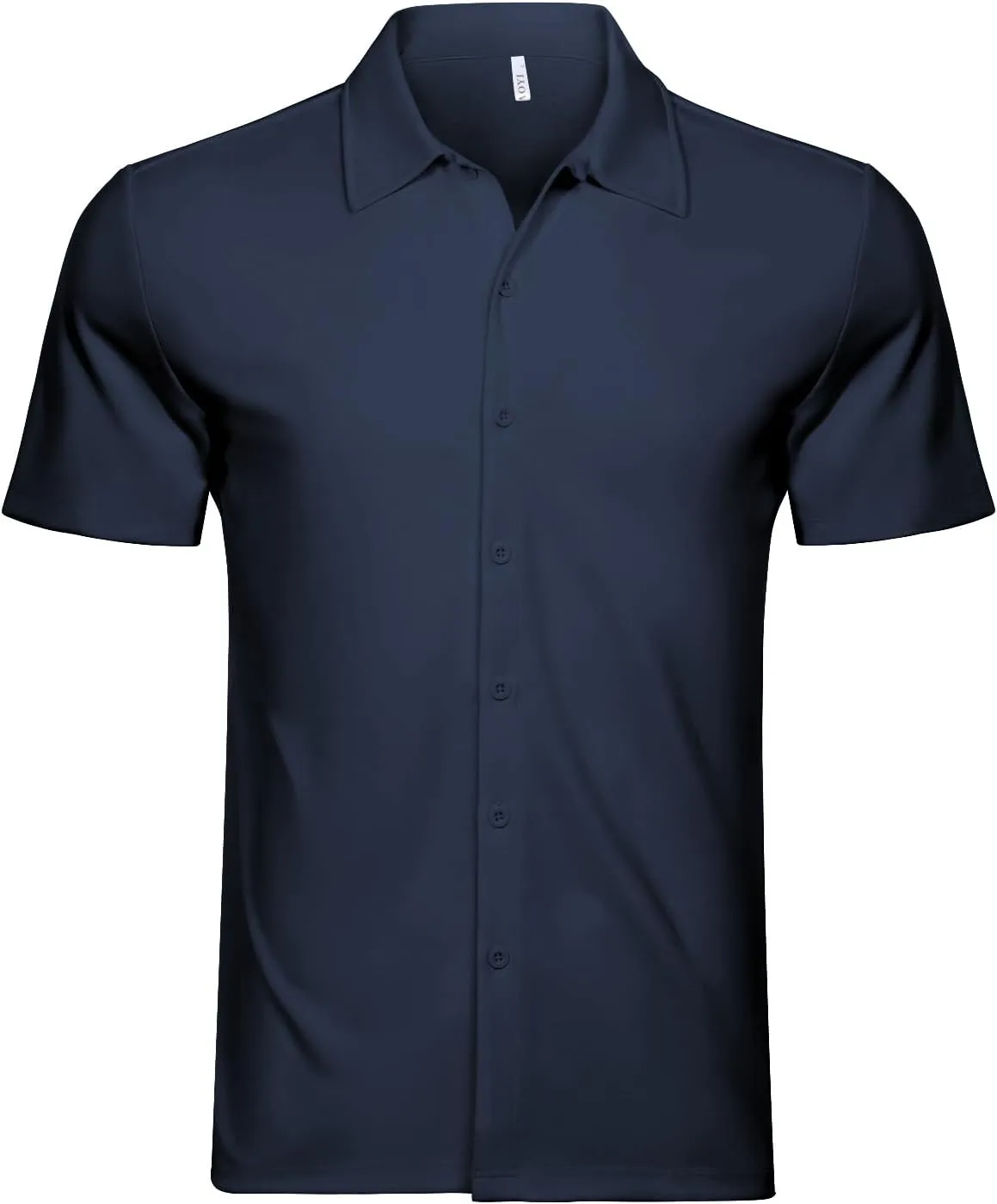 Men's Short Sleeve Dress Shirts Stretch Wrinkle Free Casual Button Down Solid Formal Top