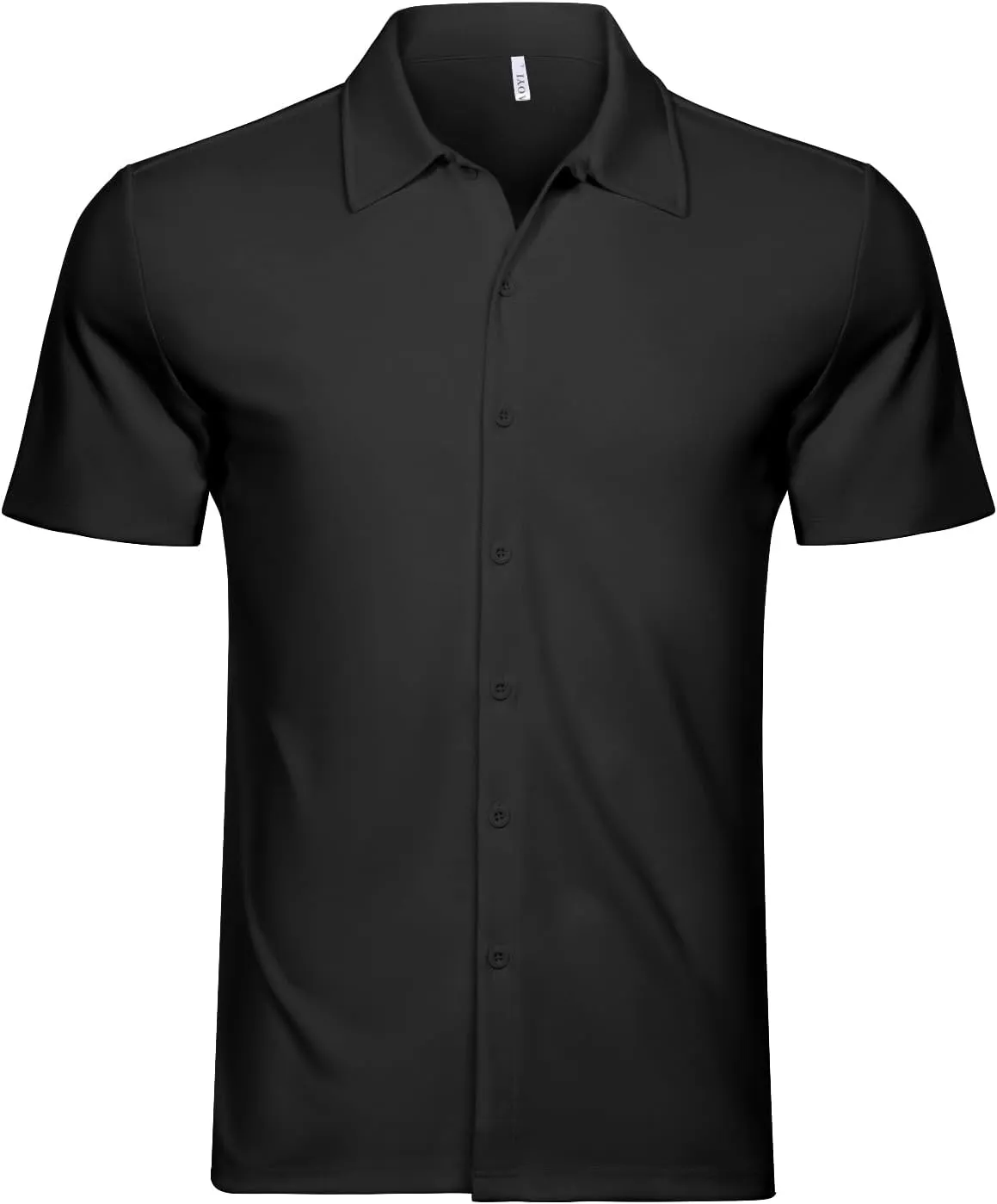 Men's Short Sleeve Dress Shirts Stretch Wrinkle Free Casual Button Down Solid Formal Top
