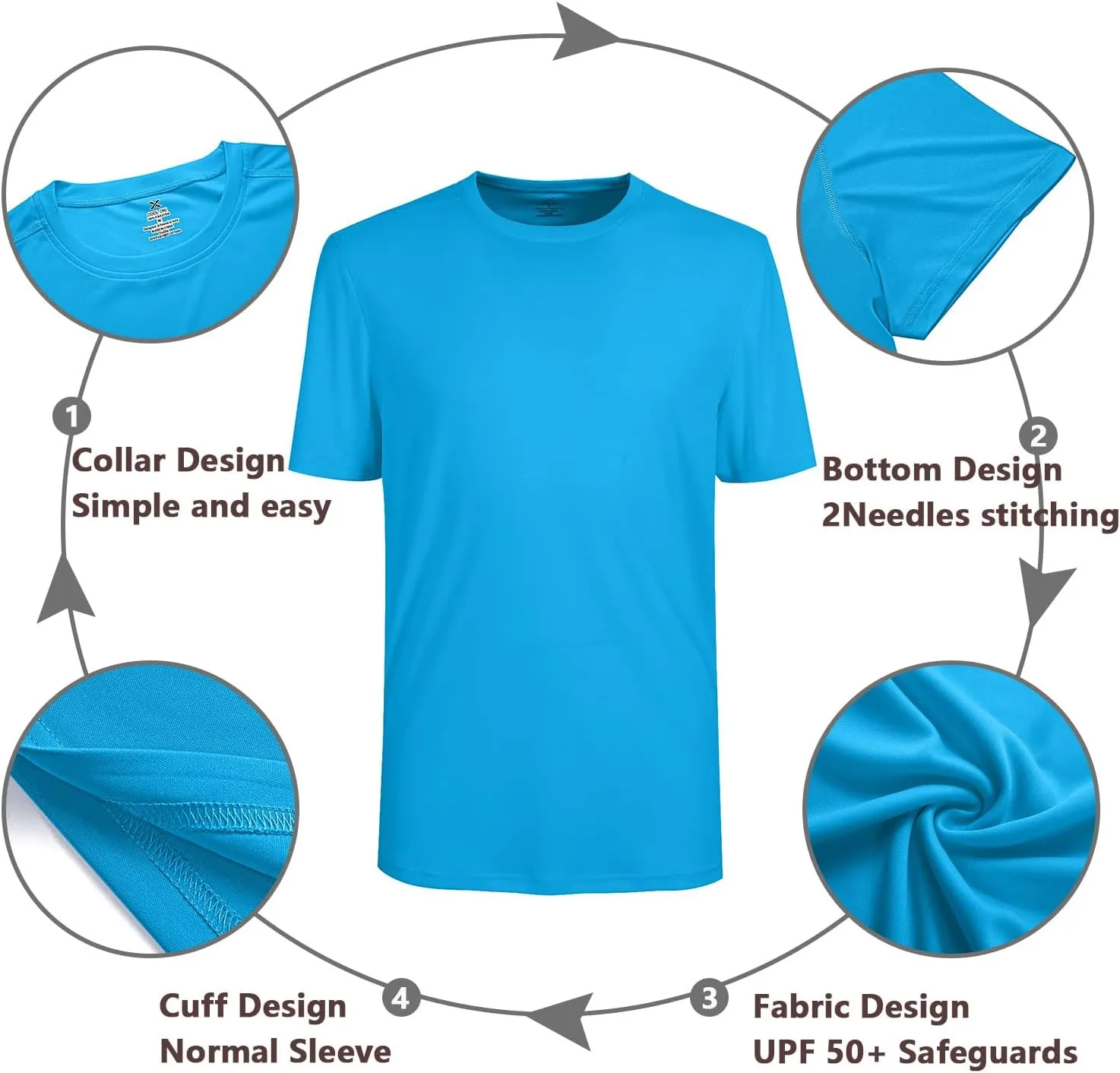 Men's Short Sleeve T-Shirt Quick Dry UPF 50  Athletic Running Workout Fishing Hiking Tops Performance Shirts