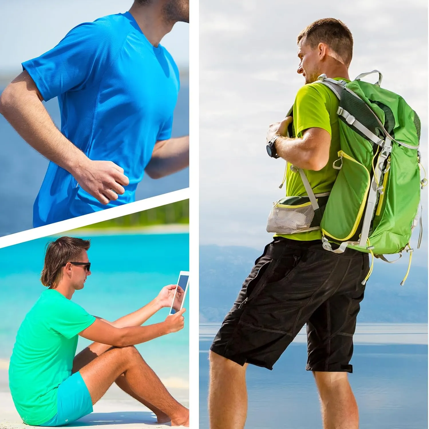 Men's Short Sleeve T-Shirt Quick Dry UPF 50  Athletic Running Workout Fishing Hiking Tops Performance Shirts