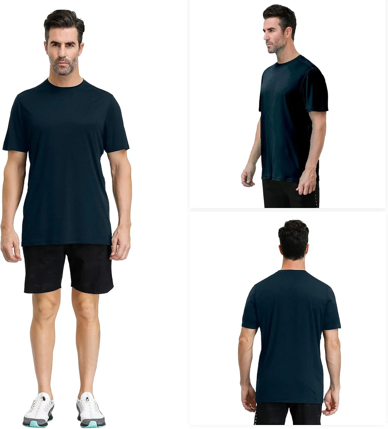 Men's Short Sleeve T-Shirt Quick Dry UPF 50  Athletic Running Workout Fishing Hiking Tops Performance Shirts