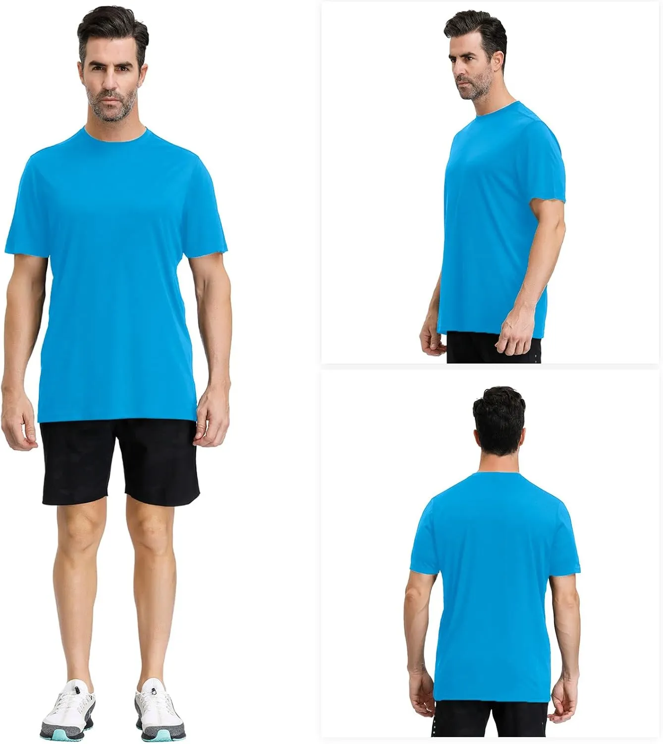 Men's Short Sleeve T-Shirt Quick Dry UPF 50  Athletic Running Workout Fishing Hiking Tops Performance Shirts