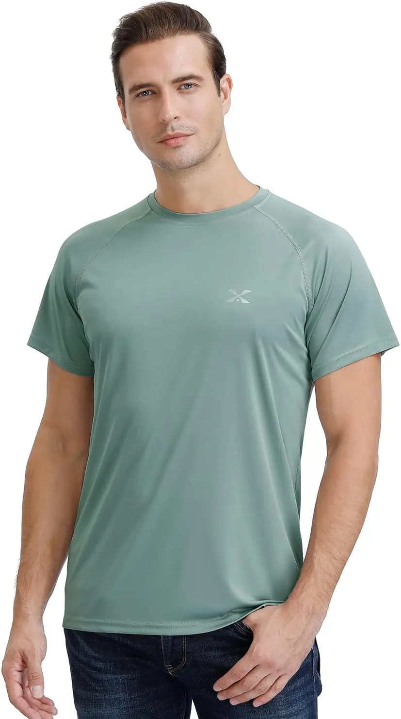 Men's Short Sleeve T-Shirt Quick Dry UPF 50  Athletic Running Workout Fishing Hiking Tops Performance Shirts