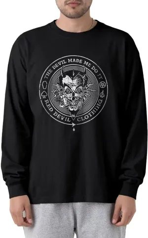 Mens Skull Skeleton Graphic Long Sleeve Classic Fit Shirt Vintage Novelty Funny Tops Y2k T-Shirt
