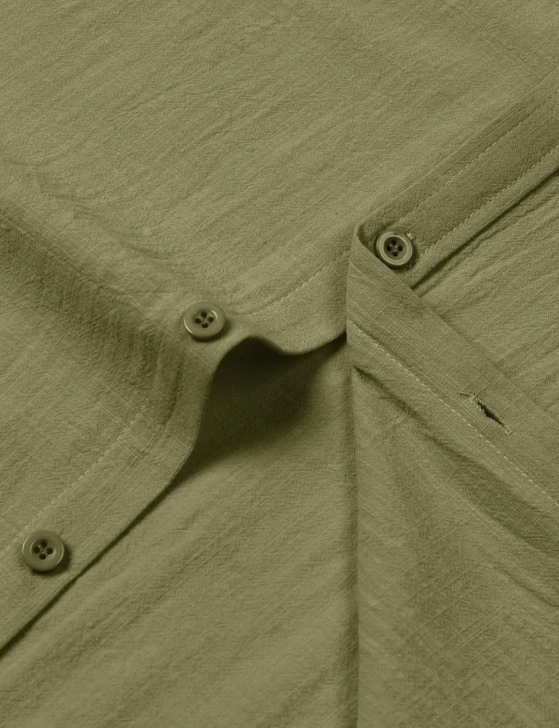 Mens Summer Cotton Linen Short Sleeve Button Down Shirt Casual Lightweight Tops with Pockets for Beach Vacation