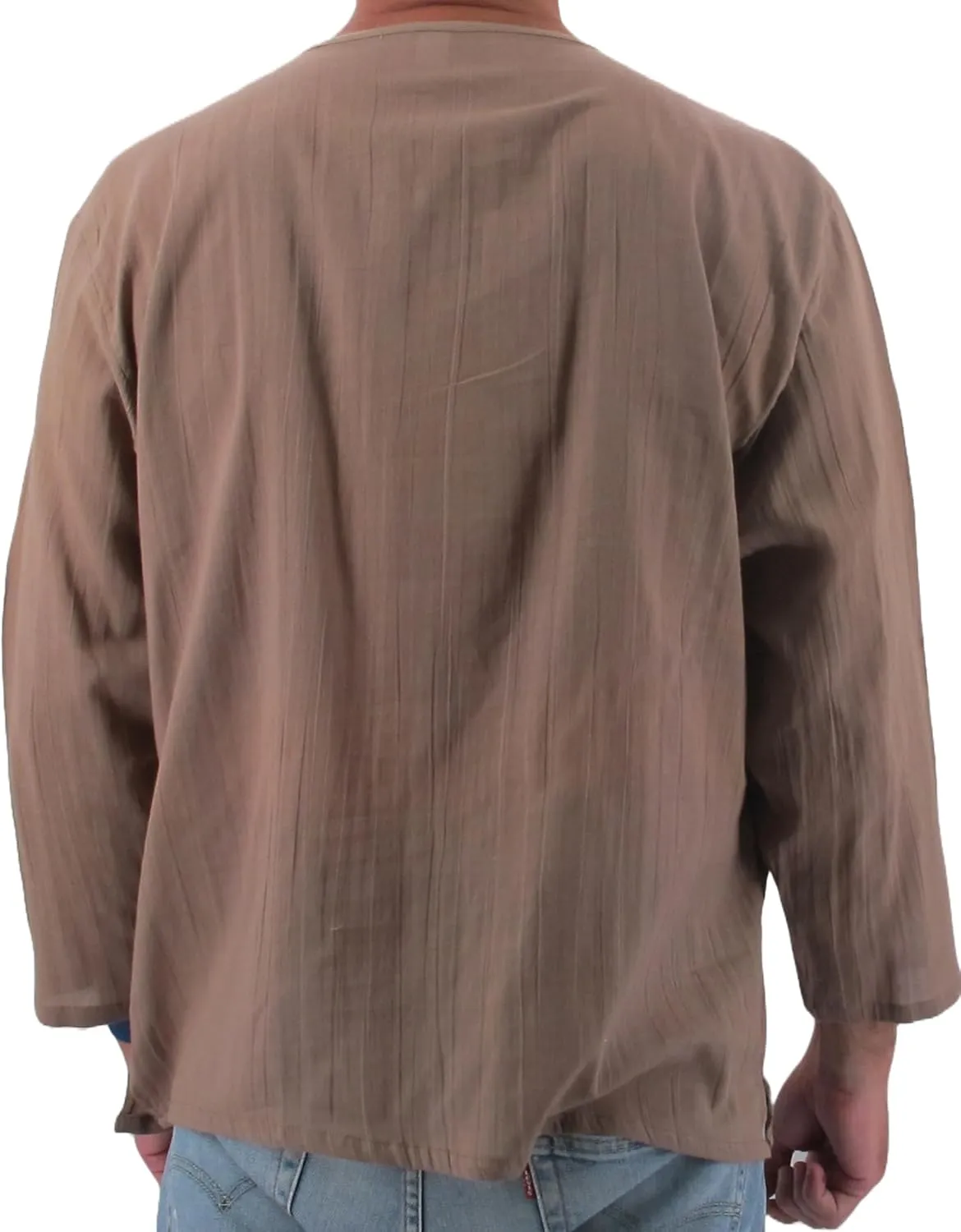 Men's Summer T-Shirt 100% Cotton Hippie Shirt V-Neck Beach Yoga Top