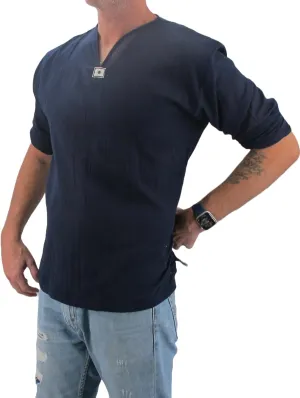 Men's Summer T-Shirt 100% Cotton Hippie Shirt V-Neck Beach Yoga Top