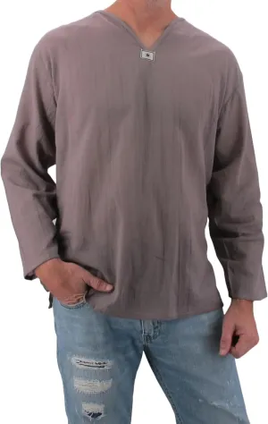 Men's Summer T-Shirt 100% Cotton Hippie Shirt V-Neck Beach Yoga Top