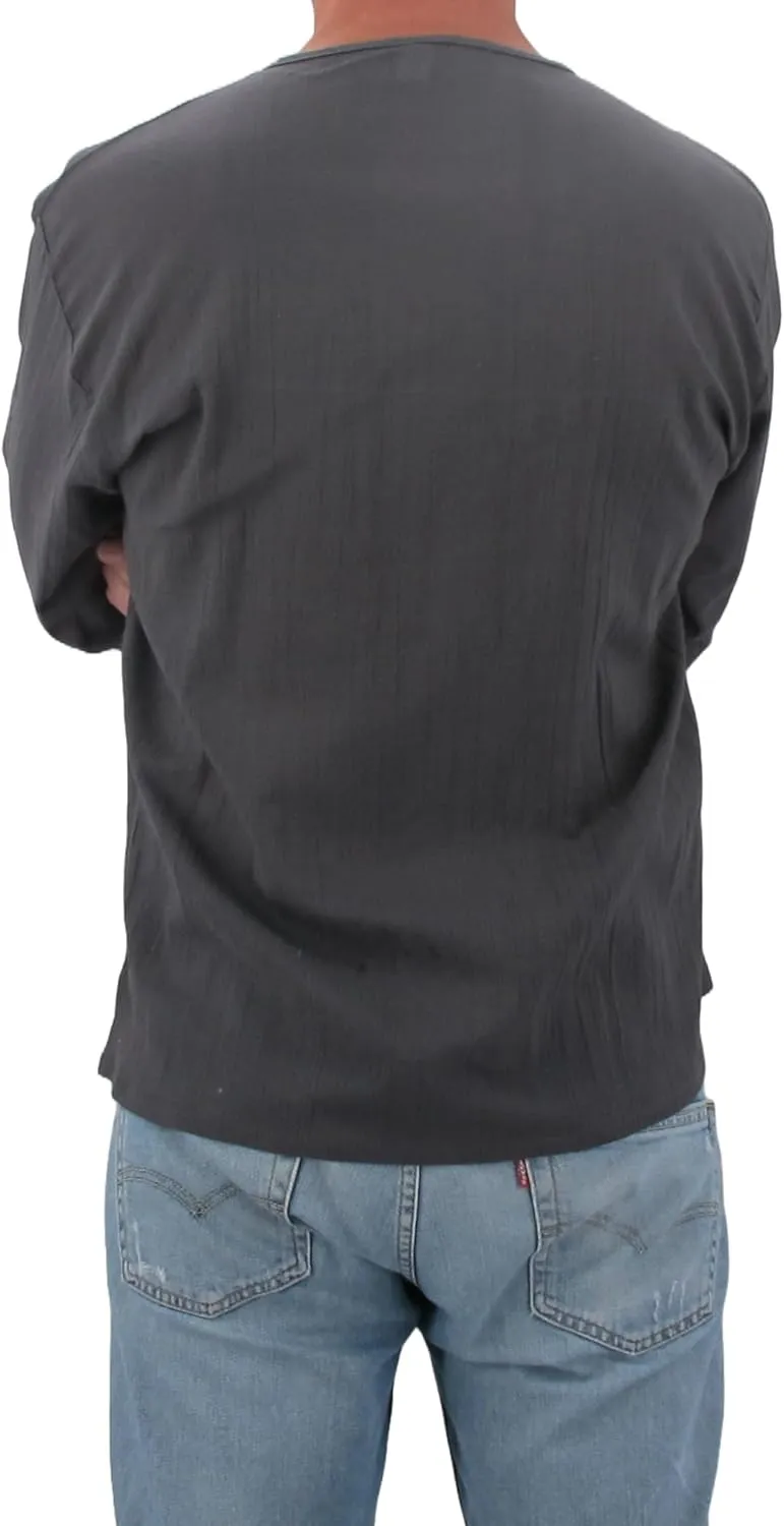 Men's Summer T-Shirt 100% Cotton Hippie Shirt V-Neck Beach Yoga Top
