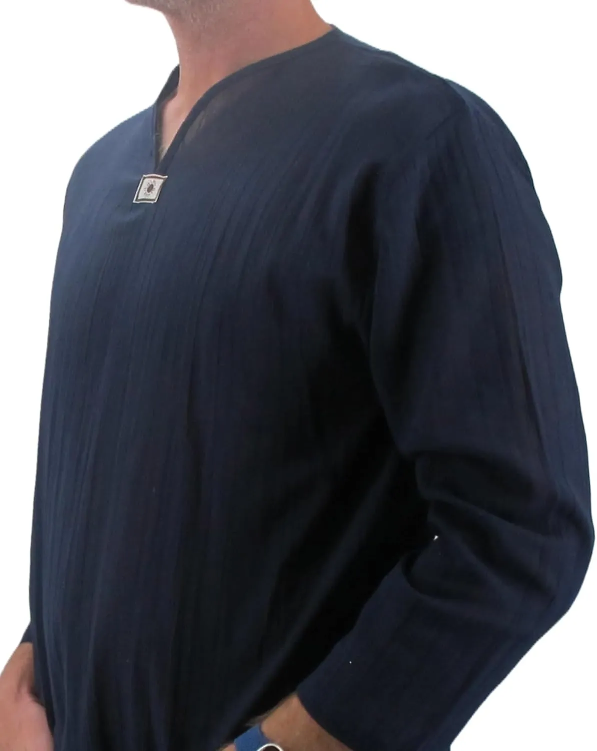 Men's Summer T-Shirt 100% Cotton Hippie Shirt V-Neck Beach Yoga Top