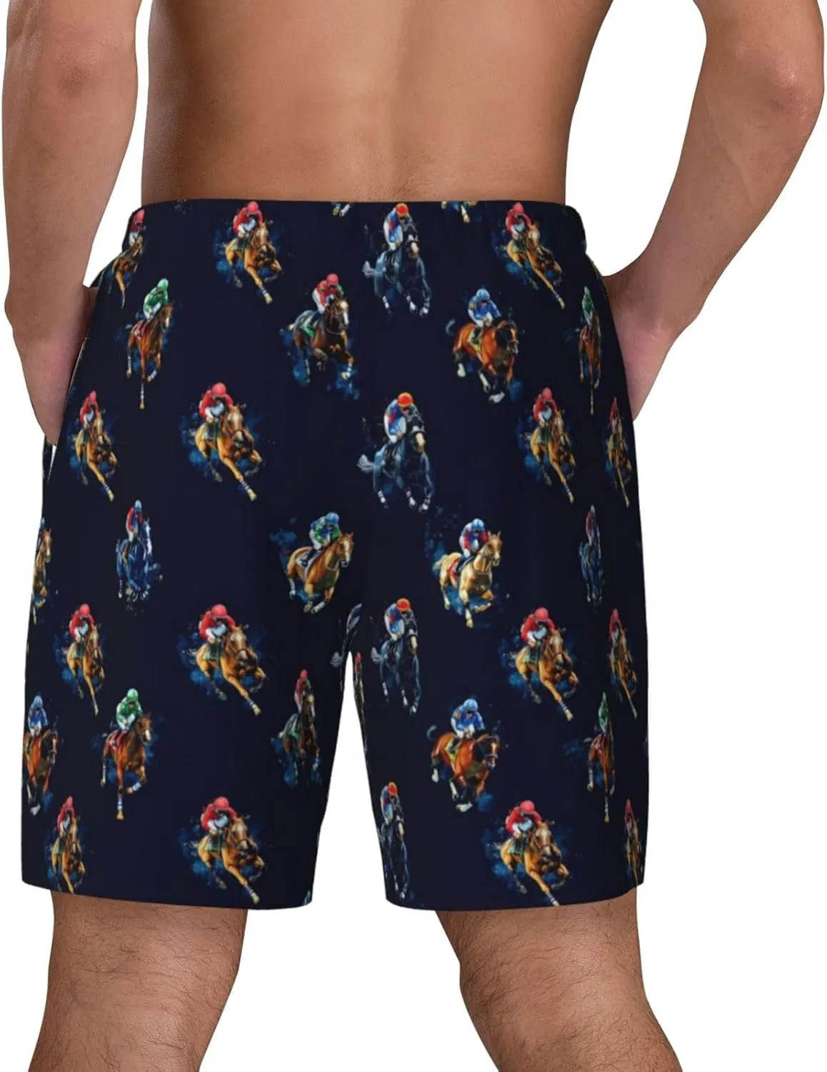 Mens Swim Trunks with Compression Liner 9 Inch Inseam Quick Dry Board Shorts