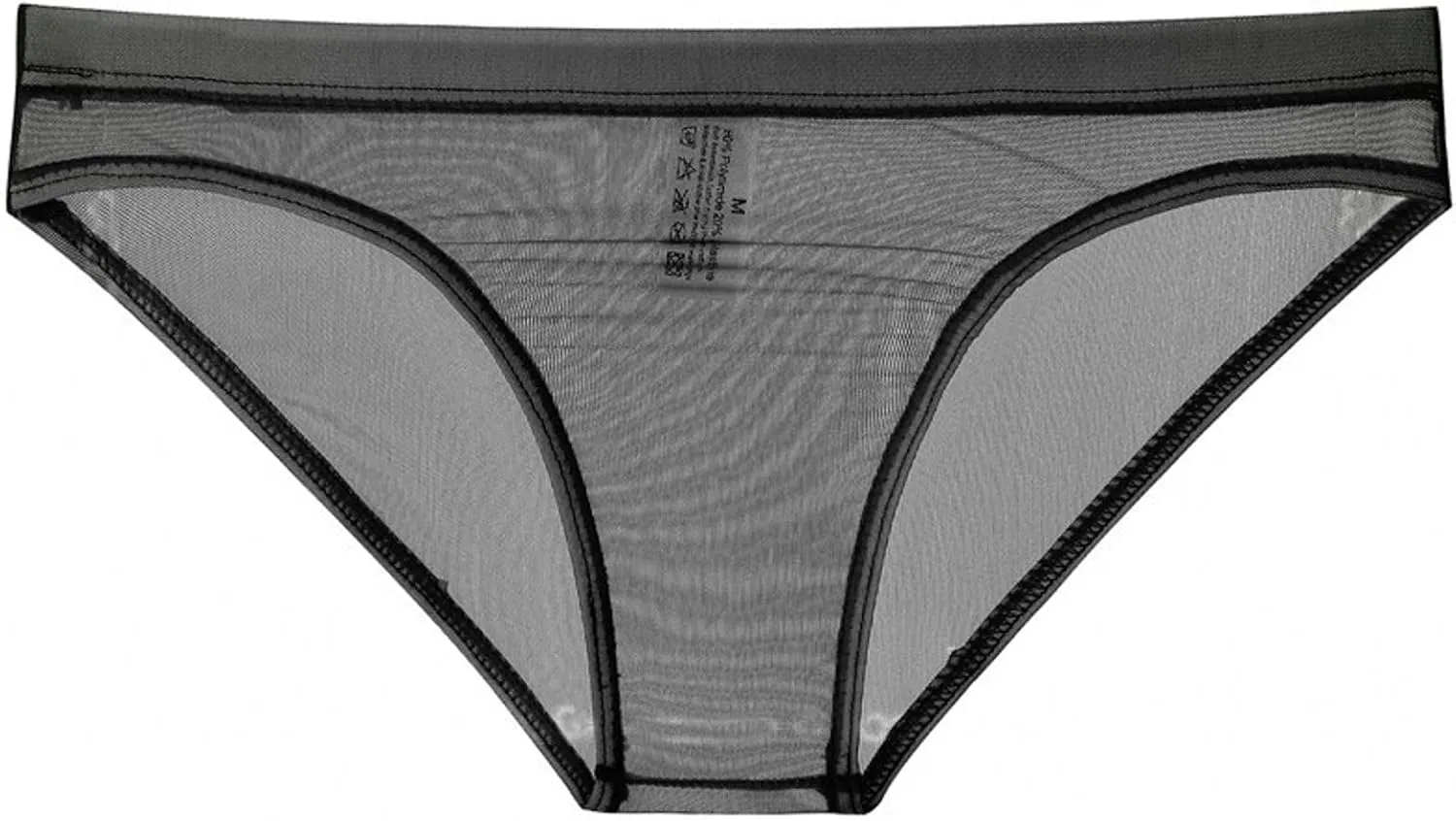 Men's Underwear Sexy Mesh Breathable Briefs See Through Lingerie Low Rise Seamless Panties Summer Cool Underpants Black