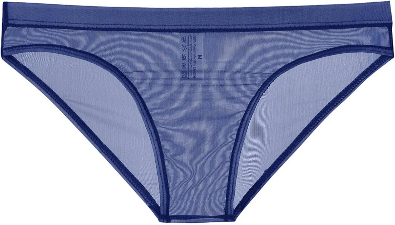 Men's Underwear Sexy Mesh Breathable Briefs See Through Lingerie Low Rise Seamless Panties Summer Cool Underpants Blue