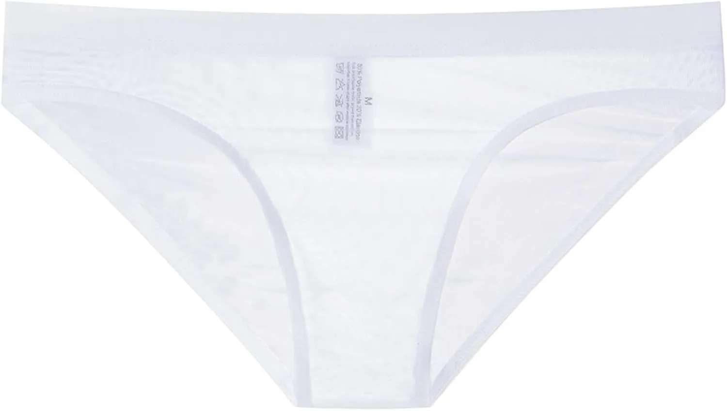 Men's Underwear Sexy Mesh Breathable Briefs See Through Lingerie Low Rise Seamless Panties Summer Cool Underpants White
