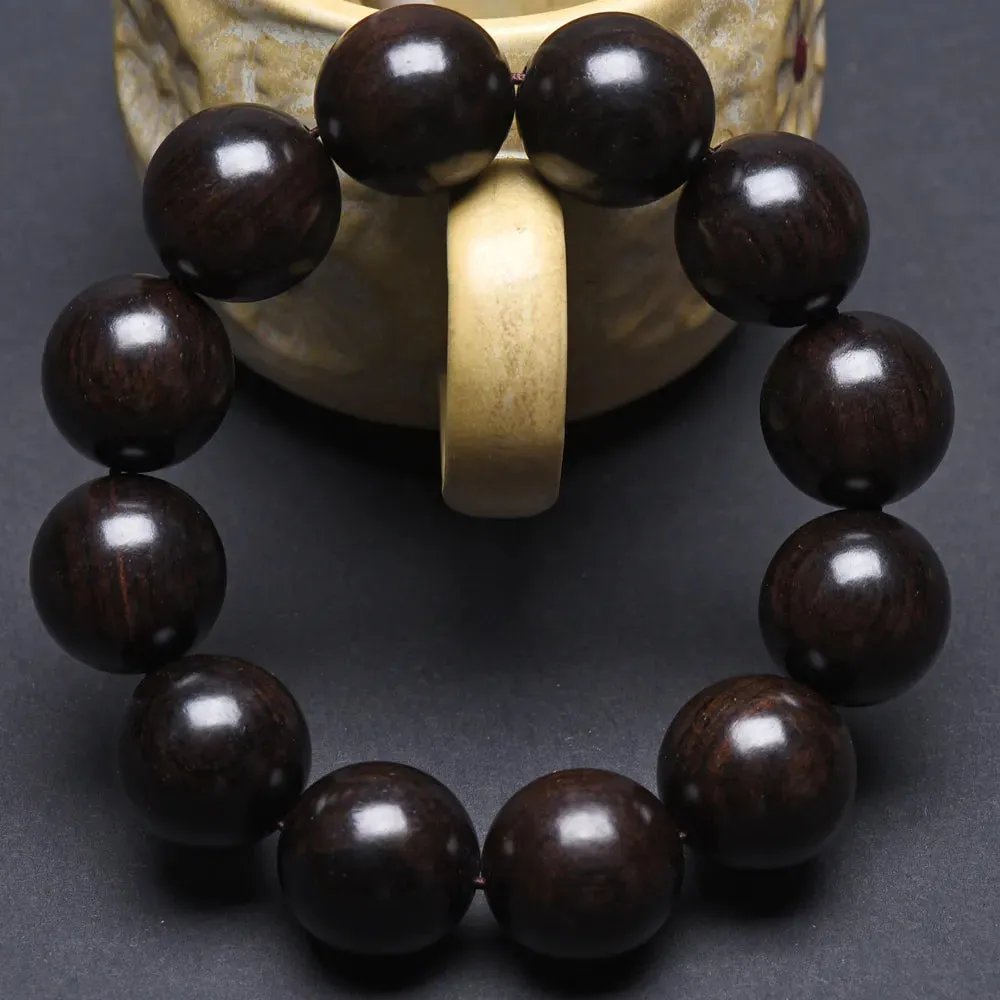 Natural black wood rosary Tibetan Buddhism horse Buddhist bracelet rosary