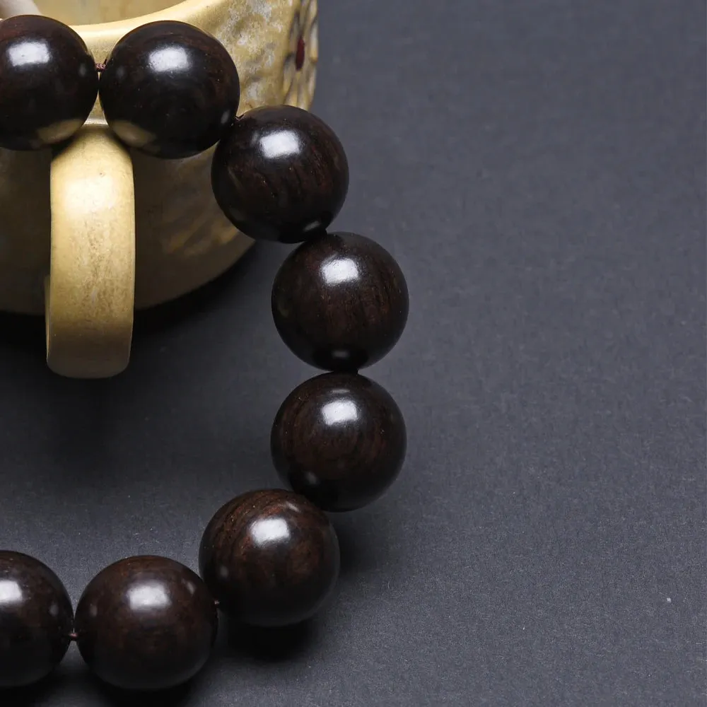 Natural black wood rosary Tibetan Buddhism horse Buddhist bracelet rosary