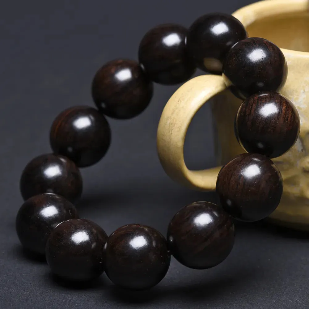 Natural black wood rosary Tibetan Buddhism horse Buddhist bracelet rosary
