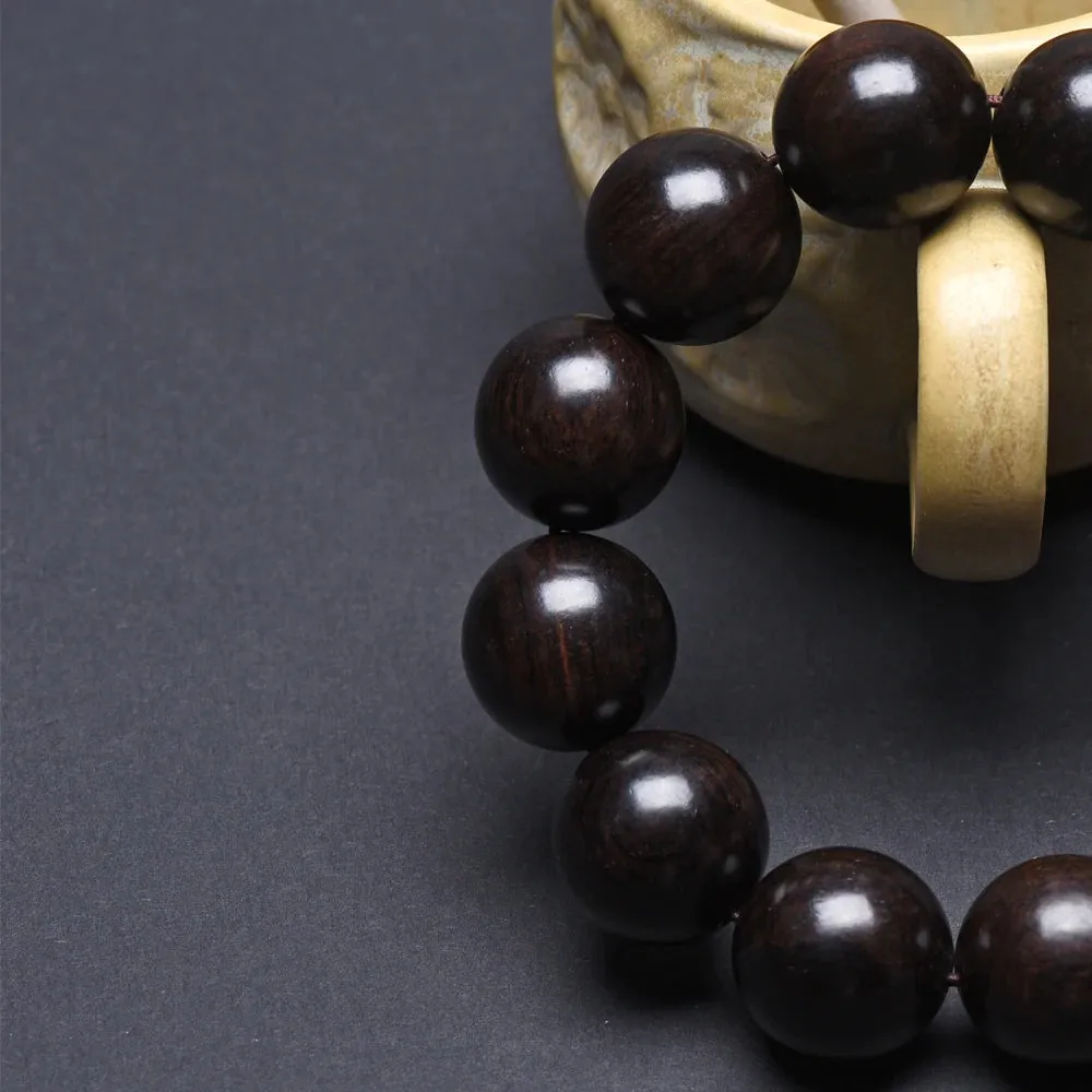 Natural black wood rosary Tibetan Buddhism horse Buddhist bracelet rosary