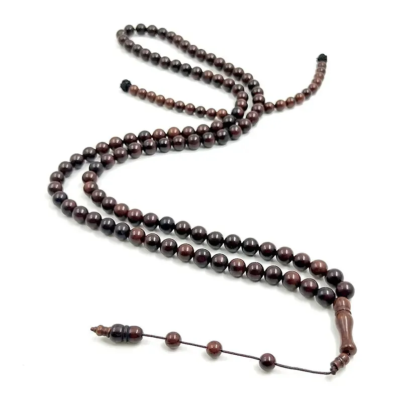 Natural Kuka Wood Tasbih bracelet 99/100 beads muslim prayer beads turkish Misbaha Eid gift