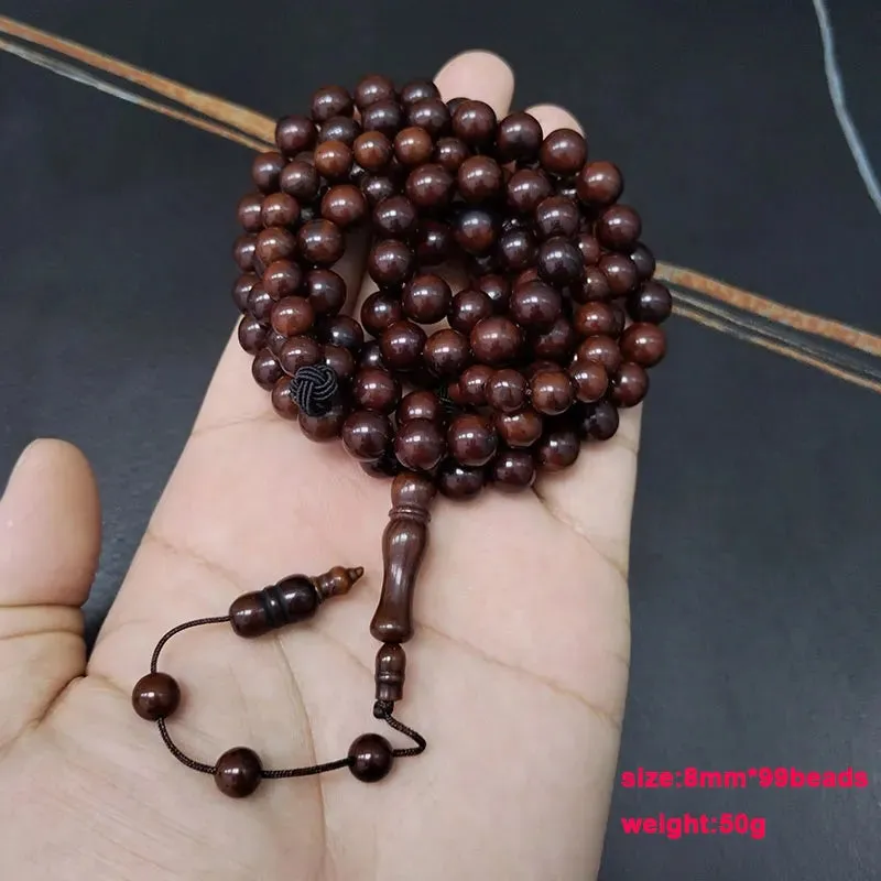 Natural Kuka Wood Tasbih bracelet 99/100 beads muslim prayer beads turkish Misbaha Eid gift