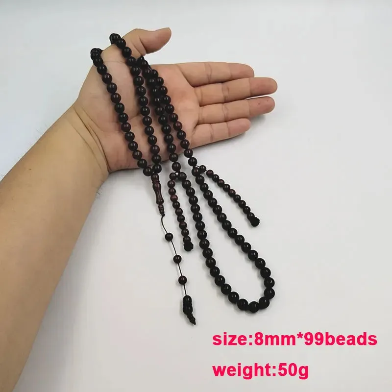 Natural Kuka Wood Tasbih bracelet 99/100 beads muslim prayer beads turkish Misbaha Eid gift