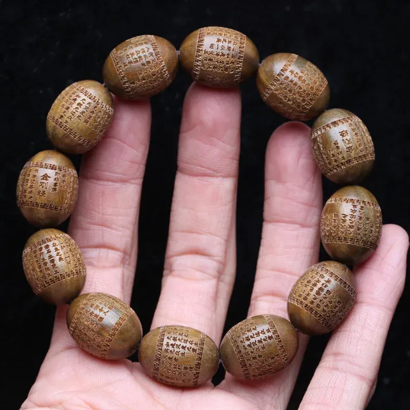 Natural Sandalwood Tibetan Buddhist Bracelet 15mmx19mm Universal Yoga Zen Prayer Beads
