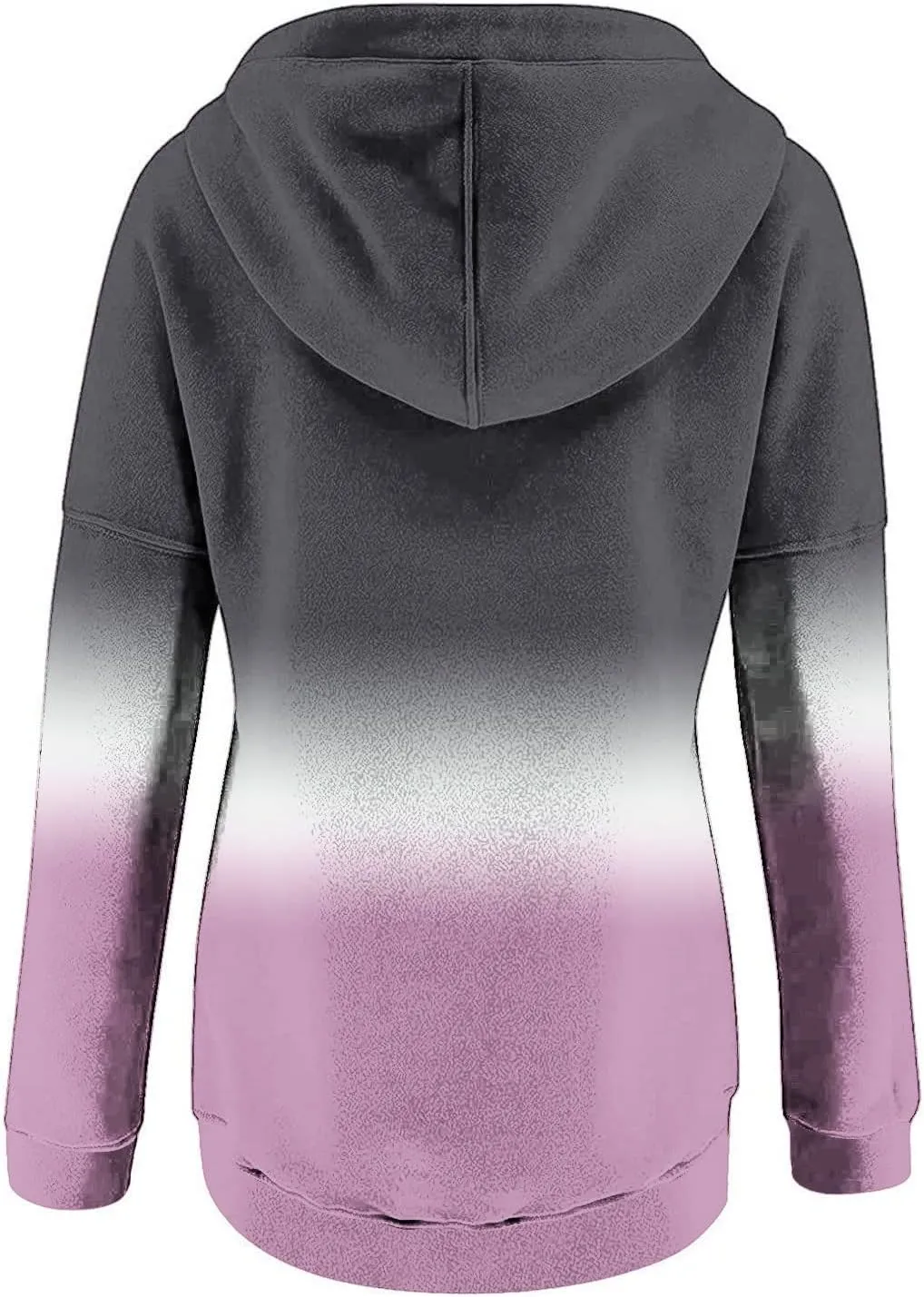 nerohusy Women Casual Button Pullover Sweatshirt V Neck Hoodies Oversized Hooded Tops with Pockets Tie Dye Long Sleeve