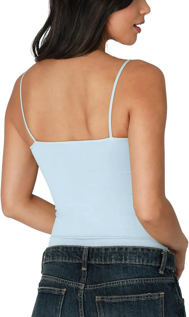 NIKIBIKI Women Seamless Classic Short Camisole Crop Top, Made in U.S.A, One Size