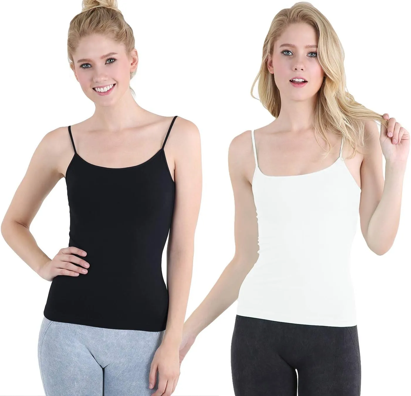 NIKIBIKI Women Seamless Classic Short Camisole Crop Top, Made in U.S.A, One Size