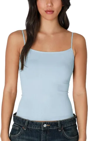 NIKIBIKI Women Seamless Classic Short Camisole Crop Top, Made in U.S.A, One Size